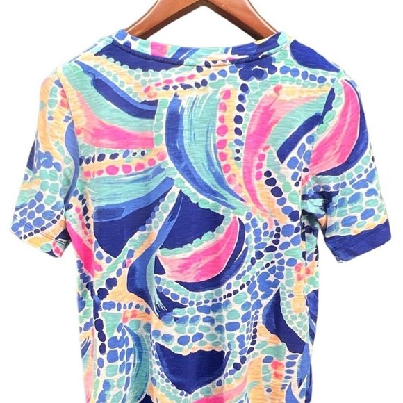Lilly Pulitzer Ariana 100% Cotton V-Neck Tee Extra Small - Picture 1 of 4